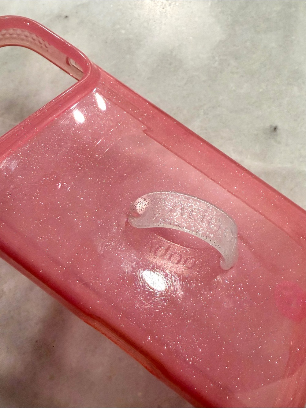 Loopy iPhone 17 pro max case, pink sparkle, glitter